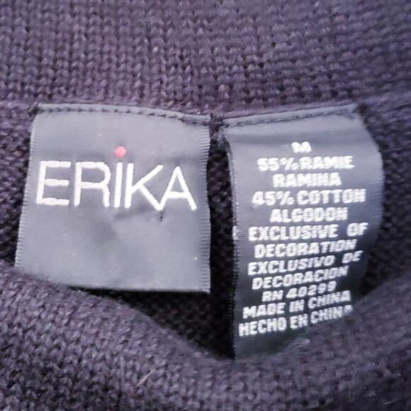 Erika Embroidered Tasseled Cowl Neck Sweater Medium - Picture 9 of 10